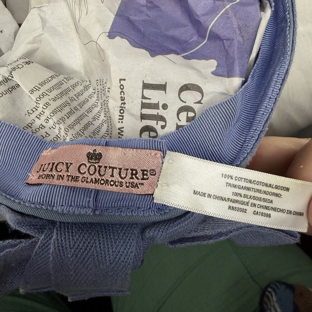 Vintage Juicy Couture Cadet Style Flat Cap Blue 100% Cotton - Picture 6 of 11